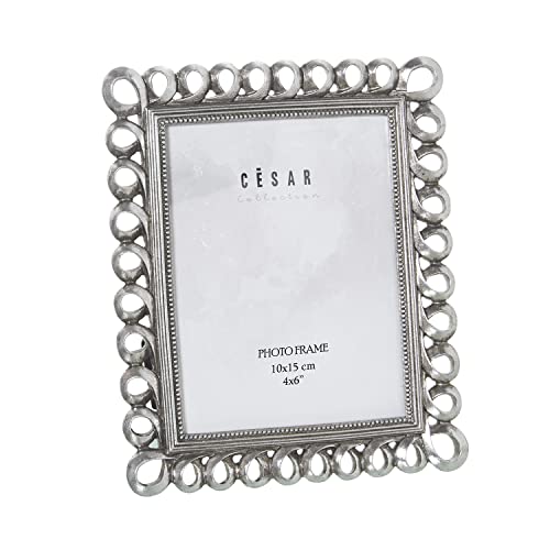 DRW Bilderrahmen aus Kunstharz, 10 x 15 cm, silberfarben, 17,2 x 1,6 x 22 cm, für 10 x 15 cm DRW Bilderrahmen aus Kunstharz, 10 x 15 cm, silberfarben, 17,2 x 1,6 x 22 cm, für 10 x 15 cm von DRW