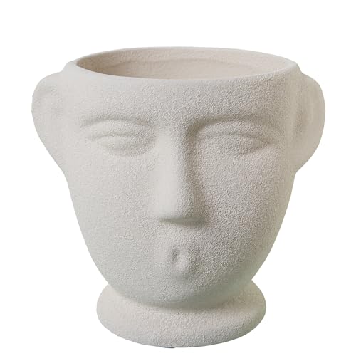DRW Blumentopf Gesicht aus Keramik in Beige Sand 14 x 14 x 17 cm DRW Blumentopf Gesicht aus Keramik in Beige Sand 14 x 14 x 17 cm von DRW