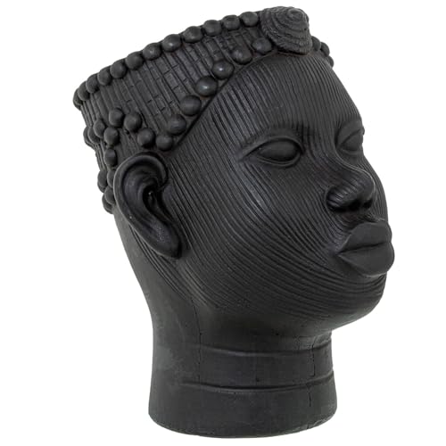 DRW Blumentopf aus Keramik mit Gesicht Einer afrikanischen Frau in Schwarz, 22 x 19 x 26 cm DRW Blumentopf aus Keramik mit Gesicht Einer afrikanischen Frau in Schwarz, 22 x 19 x 26 cm von DRW