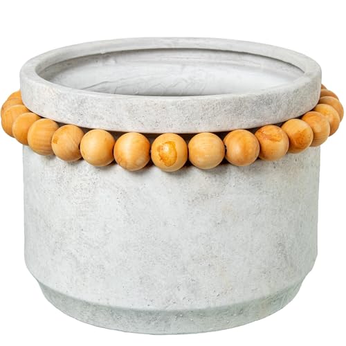 DRW Blumentopf mit Keramikkugeln in Grau, 30 x 30 x 20 cm von DRW