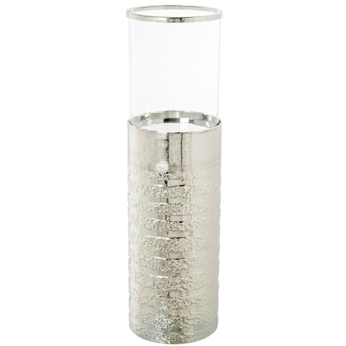 DRW Bodenkerzenhalter aus Aluminium und Glas in Silber und Transparent, 102 x 41 x 43 cm DRW Bodenkerzenhalter aus Aluminium und Glas in Silber und Transparent, 102 x 41 x 43 cm von DRW
