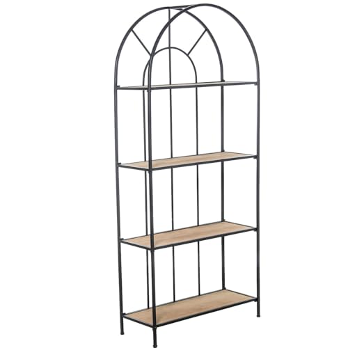 DRW Bodenregal mit 4 Böden aus Holz und Metall in Schwarz und Natur, 70 x 28 x 161 cm DRW Bodenregal mit 4 Böden aus Holz und Metall in Schwarz und Natur, 70 x 28 x 161 cm von DRW