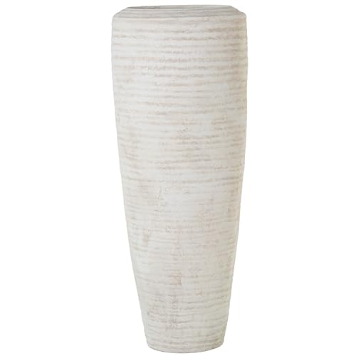 DRW Bodenvase aus Keramik, Beige, Sand, gewellt, 35 x 35 x 80 cm DRW Bodenvase aus Keramik, Beige, Sand, gewellt, 35 x 35 x 80 cm von DRW