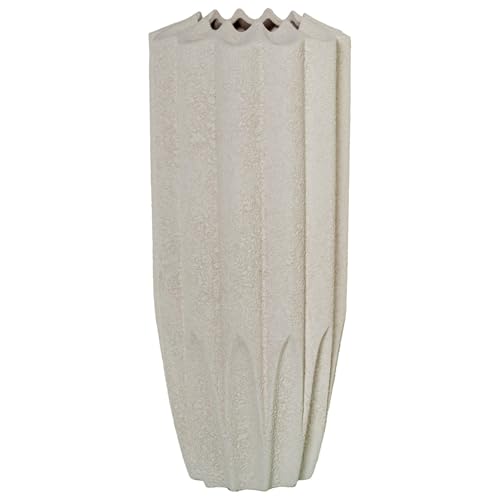 DRW Bodenvase aus Keramik, gerippt, Beige, 18 x 18 x 42 cm DRW Bodenvase aus Keramik, gerippt, Beige, 18 x 18 x 42 cm von DRW