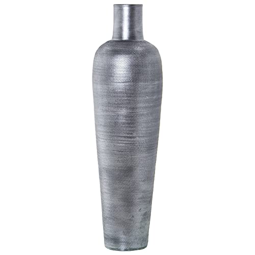 DRW Bodenvase aus Keramik in Grau und Silber, 26 x 100 cm von DRW