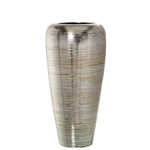 DRW Bodenvase aus Keramik in Silber, 35 x 71 cm von DRW