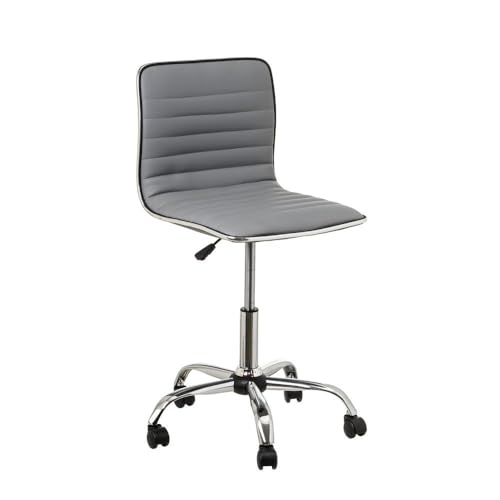 DRW Bürostuhl aus Kunstleder und Metall in Grau und Chrom DRW Bürostuhl aus Kunstleder und Metall in Grau und Chrom von DRW