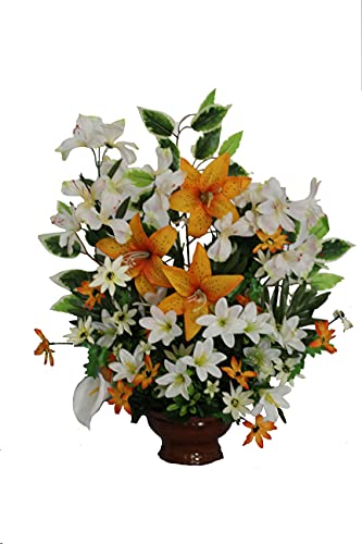 DRW Centro Blumen Heiliger Zementhof Orange und Weiß 62 x 50 cm, Rosa, Medidas: 62x50 cm von DRW