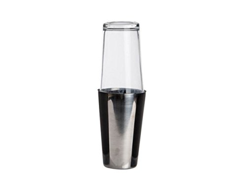 DRW Cocktailshaker aus Edelstahl mit Glasbecher, 800 ml von DRW