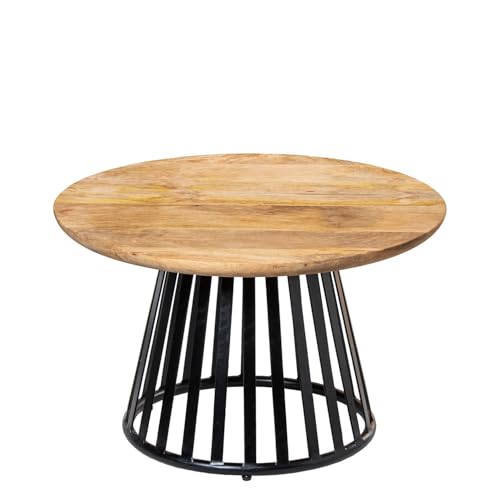DRW Couchtisch aus Holz mit Metallfuß in Natur und Schwarz, 60 x 60 x 38 cm DRW Couchtisch aus Holz mit Metallfuß in Natur und Schwarz, 60 x 60 x 38 cm von DRW