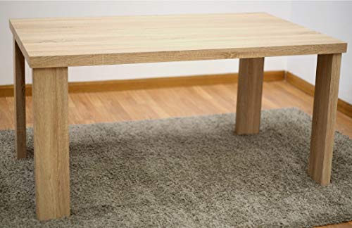 DRW DRW096761 Esstisch aus MDF, naturfarben, 120 x 40 x 70 cm, silberfarben von DRW