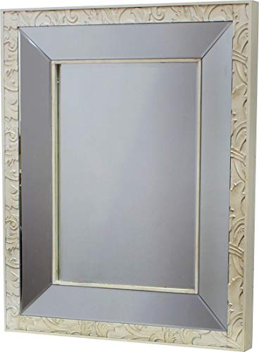 DRW DRW097568 Wandspiegel, mit Blumen, 75 x 95 x 5 cm, silberfarben DRW DRW097568 Wandspiegel, mit Blumen, 75 x 95 x 5 cm, silberfarben von DRW