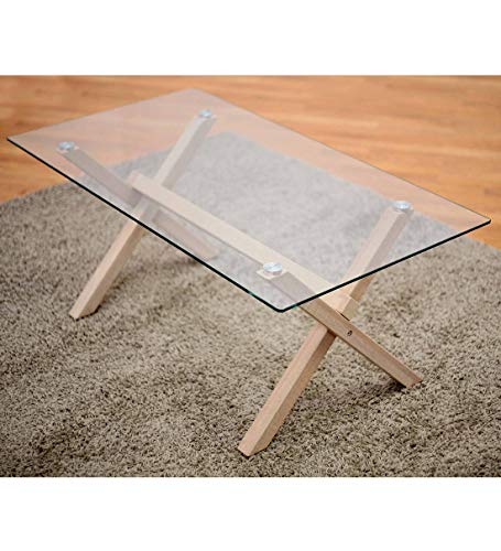 DRW DRW097714 Couchtisch mit X-Basis aus Holz, 110 x 43 x 60 cm, silberfarben von DRW