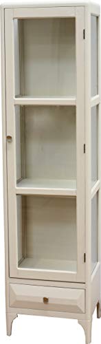 DRW DRW098055 Vitrine Beige mit Glastür 48 x 158 x 35 cm, Maße von DRW