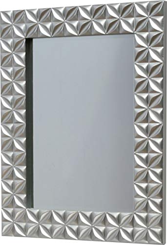 DRW DRW098149 Wandspiegel, rechteckig, Silver Flower, 75 x 95 x 4,5 cm, Maße von DRW