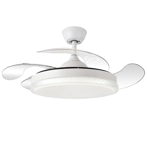 DRW Deckenventilator mit 4 einziehbaren Flügeln aus Metall und PVC in strahlendem Weiß, 68 x 30 x 64 cm DRW Deckenventilator mit 4 einziehbaren Flügeln aus Metall und PVC in strahlendem Weiß, 68 x 30 x 64 cm von DRW