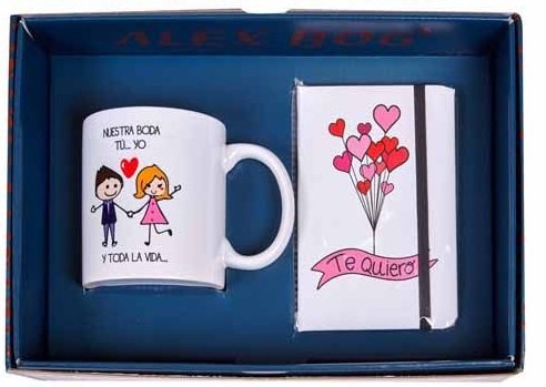 DRW DonRegaloWeb – Geschenkset mit Tasse und Notizbuch für unsere Hochzeit von DRW