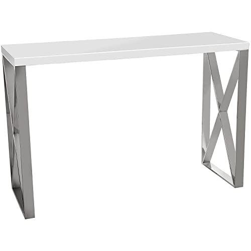 DRW Eingangstisch aus MDF und Metall in Weiß und Grau 120 x 40 x 80 cm DRW Eingangstisch aus MDF und Metall in Weiß und Grau 120 x 40 x 80 cm von DRW