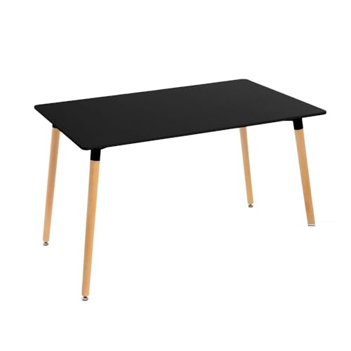 DRW Esstisch aus MDF-Holz in Schwarz und Natur DRW Esstisch aus MDF-Holz in Schwarz und Natur von DRW