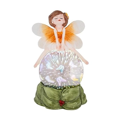 DRW Fee für Kinder, Orange, sitzend auf Lichtkugel, Kunstharz, handbemalt, 10 x 10 x 20 cm, bunt, 10x10x20 cm DRW Fee für Kinder, Orange, sitzend auf Lichtkugel, Kunstharz, handbemalt, 10 x 10 x 20 cm, bunt, 10x10x20 cm von DRW