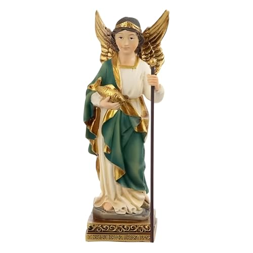 DRW Figur Erzengel St. Raphael 11 cm Harz in PVC-Box mit Geschichte von DRW