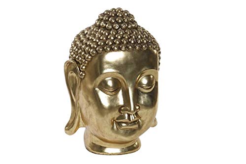 DRW Figur Buddha aus Kunstharz, 55 x 56 x 83 cm, goldfarben von DRW