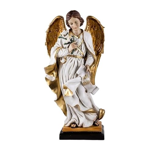 DRW Figur Erzengel Heiliger Gabriel, Kunstharz, handbemalt, 30 cm von DRW