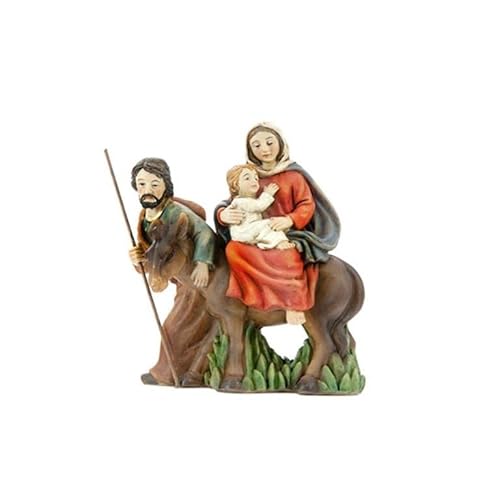 DRW Figur Flucht nach Ägypten Handbemaltes Harz 9 cm von DRW