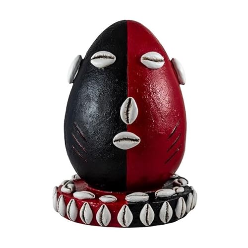 DRW Figur Kopf von Eleggua Orisha rot und schwarz elegua handbemaltes Harz, 23 x 23 x 31 cm, Verschiedene Farbtöne, 23x23x31 cm von DRW