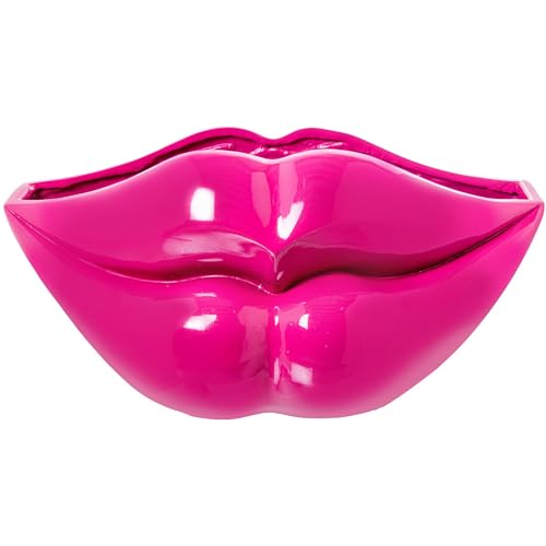 DRW Figur Lippenvase, aus Kunstharz, Rosa, 30 x 30 x 58 cm von DRW