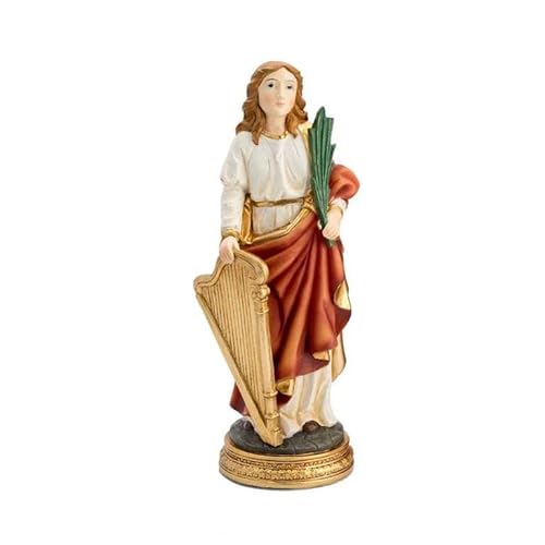 DRW Figur Santa Cecilia, handbemalt, Harz, 20 cm von DRW