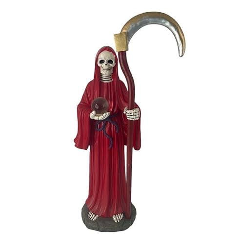 DRW Figur Santa Tod, rot mit Sense und Kristallkugel, 20 x 20 x 69 cm von DRW