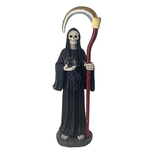 DRW Figur Santa Tod, schwarz, mit Sense und Kristallkugel, 20 x 20 x 69 cm von DRW