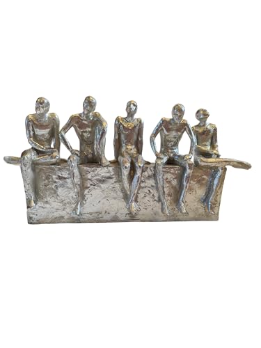 DRW Figur aus Mehreren sitzenden Männern, Kunstharz, silberfarben, 33 x 6 x 17 cm DRW Figur aus Mehreren sitzenden Männern, Kunstharz, silberfarben, 33 x 6 x 17 cm von DRW