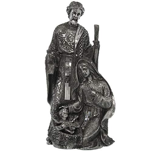 DRW Figur der Geburt, Kunstharz, silberfarben, 19 x 17 x 39 cm DRW Figur der Geburt, Kunstharz, silberfarben, 19 x 17 x 39 cm von DRW