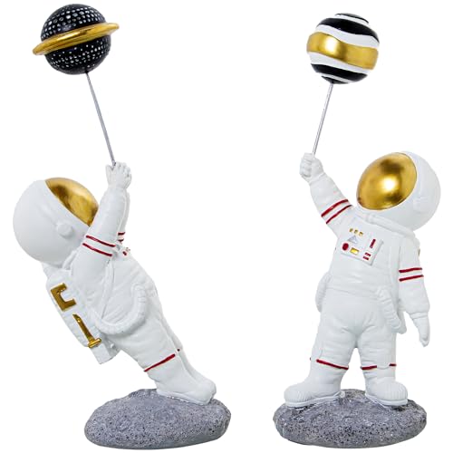 DRW Figur eines Astronauten aus weißem Harz, 11 x 11 x 25 von DRW