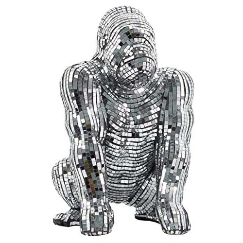 DRW Figur eines Gorilla mit Spiegeln aus Harz im Spiegel, 21 x 30 x 31 cm von DRW