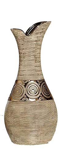 DRW Vase braun Keramik 12 x 18 x 39,5 cm von DRW