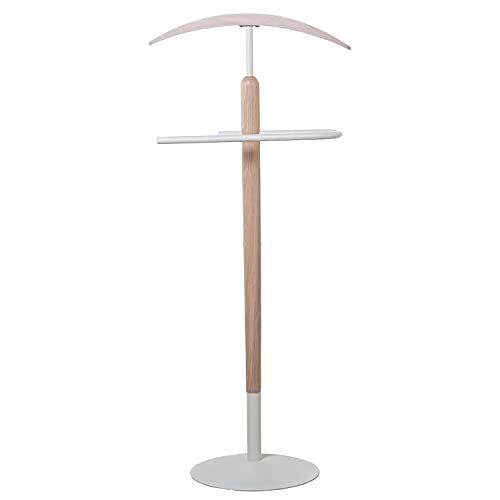 DRW Galan aus Metall und Holz in Weiß und Natur, 45 x 34 x 108 cm, Kautschukholz, estandar DRW Galan aus Metall und Holz in Weiß und Natur, 45 x 34 x 108 cm, Kautschukholz, estandar von DRW