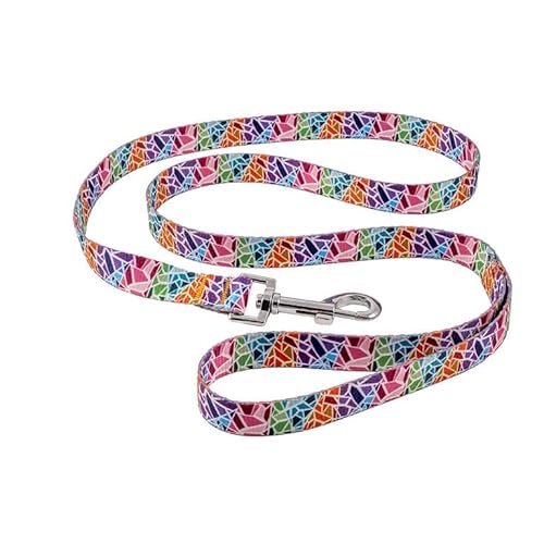 DRW Gaudi Leine für Hunde oder Katzen, Mosaik, mit Karabiner, 1,5 x 120 cm von DRW