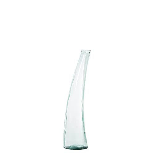 DRW Gebogene Bodenvase aus transparentem Glas, 20 x 20 x 80 cm von DRW