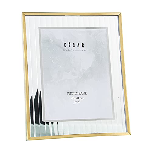 DRW Glas-Bilderrahmen mit Metallrand für Fotos von 15 x 20 cm in Gold, 33 x 27 cm DRW Glas-Bilderrahmen mit Metallrand für Fotos von 15 x 20 cm in Gold, 33 x 27 cm von DRW