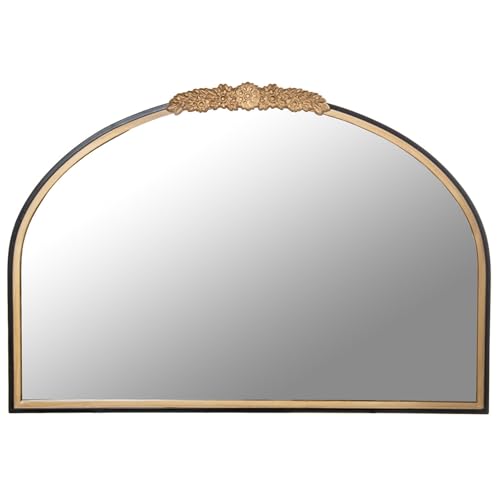 DRW Halbrunder Wandspiegel aus Metall, goldfarben, 63 x 2,5 x 92 cm DRW Halbrunder Wandspiegel aus Metall, goldfarben, 63 x 2,5 x 92 cm von DRW