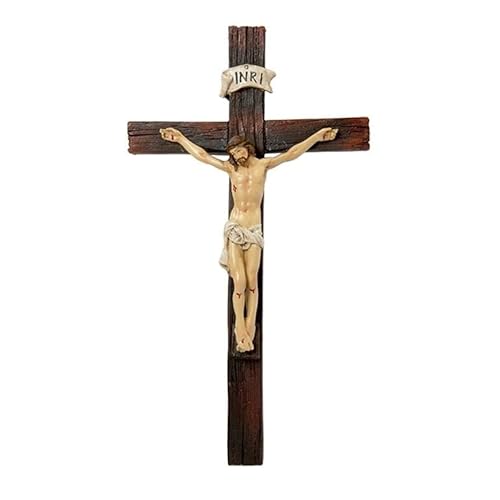 DRW Handbemaltes Harz-Kruzifix 25 cm von DRW