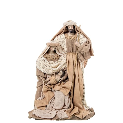 DRW Heilige Familie aus Harz und Stoffkleid in Weiß, Beige und Braun, 10 x 31 x 23 cm DRW Heilige Familie aus Harz und Stoffkleid in Weiß, Beige und Braun, 10 x 31 x 23 cm von DRW