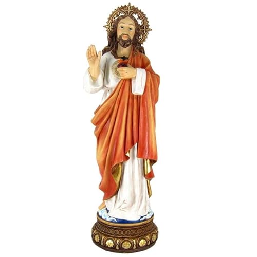 DRW Heilige Figur Jesus Herz Holz Stil Handbemalt Harz 67 cm DRW Heilige Figur Jesus Herz Holz Stil Handbemalt Harz 67 cm von DRW