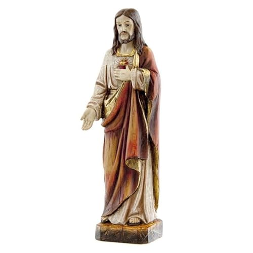 DRW Heilige Figur Herz Jesu Holz Stil Handbemalte Harz 20 cm von DRW