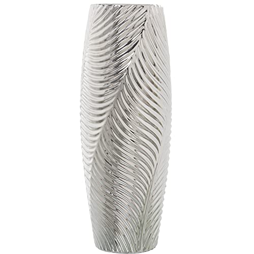 DRW Hochflorvase, Silber, 15x40 cm von DRW