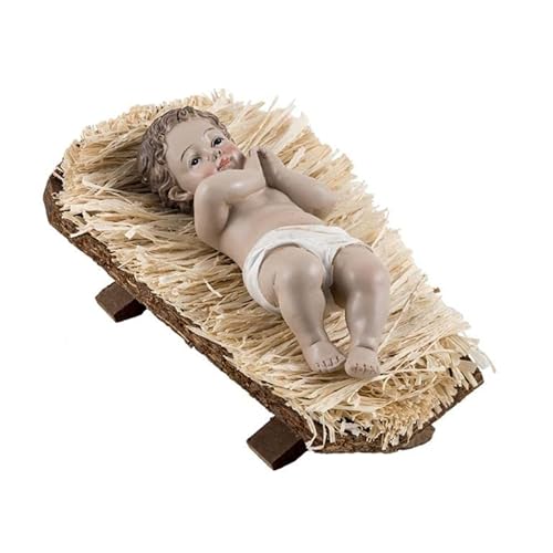 DRW Jesuskind im Kinderbett aus Kunstharz, handbemalt, 15 cm DRW Jesuskind im Kinderbett aus Kunstharz, handbemalt, 15 cm von DRW
