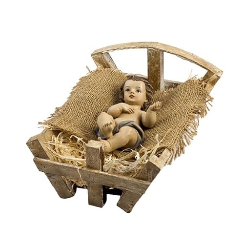 DRW Jesuskind im Kinderbett aus Kunstharz, handbemalt, 22 cm DRW Jesuskind im Kinderbett aus Kunstharz, handbemalt, 22 cm von DRW
